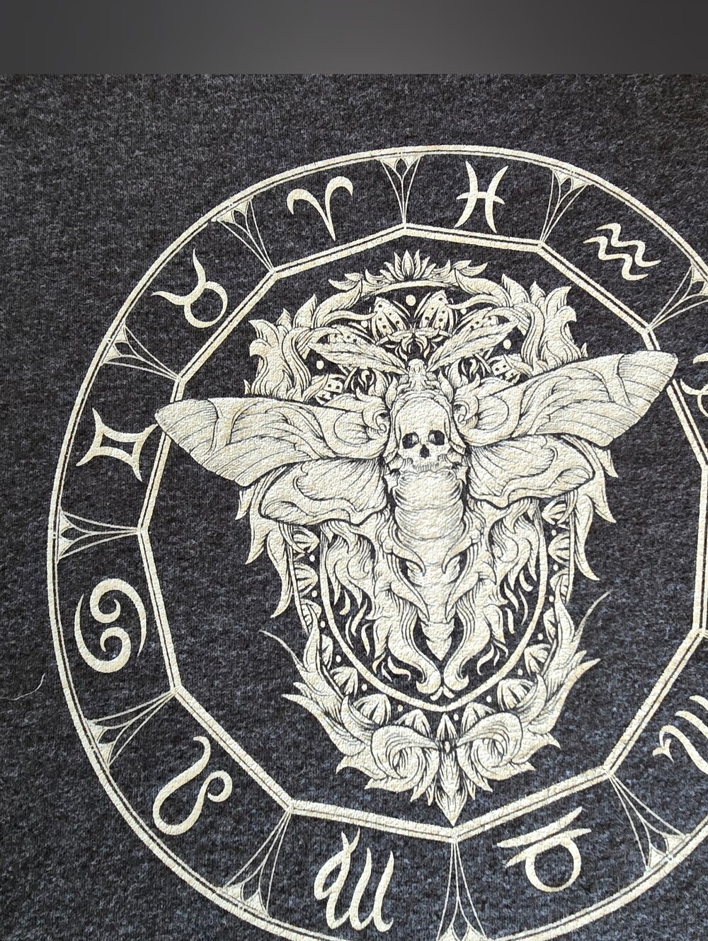 Zodiac Death Moth Tank Top with White Graphic